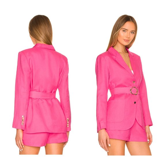 Amanda Uprichard | NWOT Tucker Blazer in Cerise Size S - Picture 2 of 10